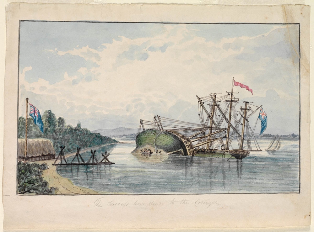 The HMS Success hove down to the Cruizer [ca. 1829-1830] 