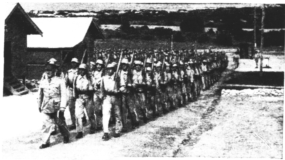 AIF recruits marching into Naval Base training camp, 1940