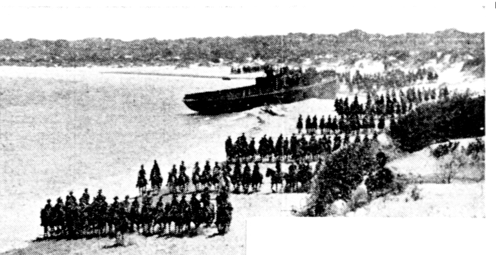 10th Light Horse parading on beach at Naval Base, 1940