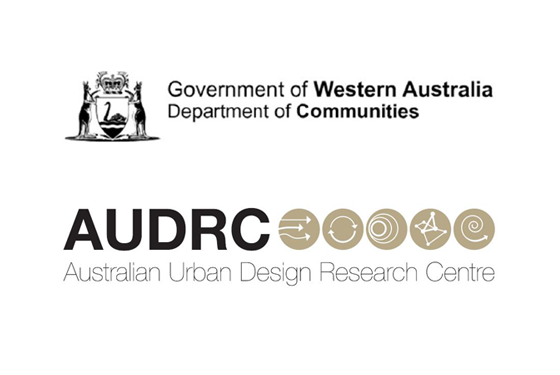 Government of Western Australia Department of Communities logo and then Australian Urban Design Research Centre Logo