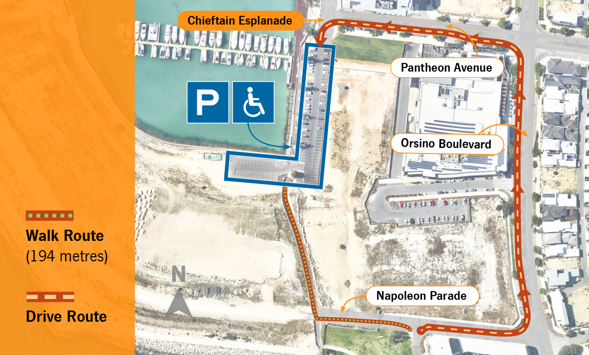 Map of car parking in North Coogee