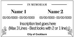 Memorial Plaque example 1